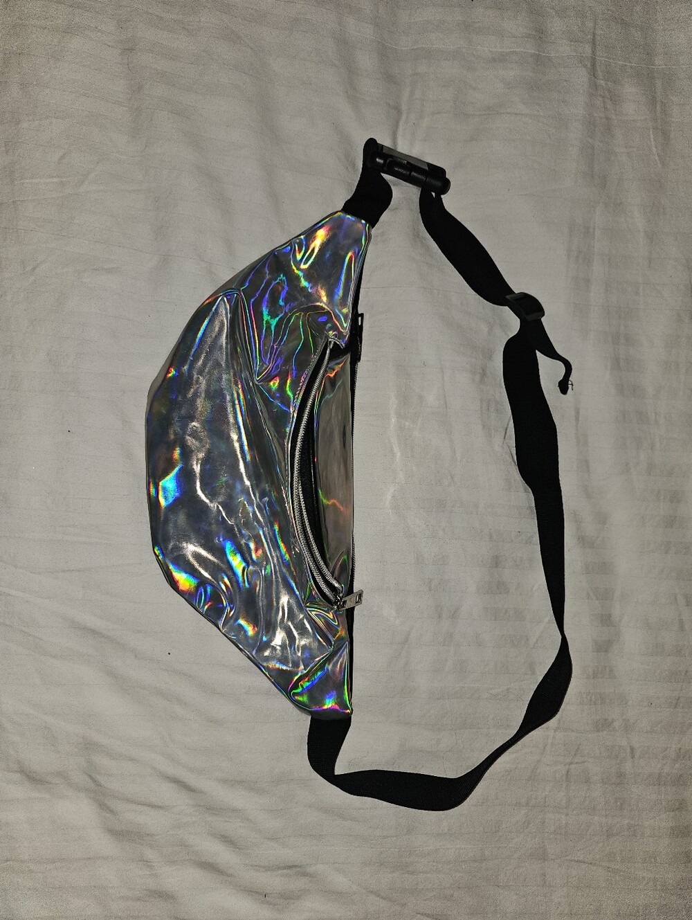 Holographic Silver Waist Bag for Women
